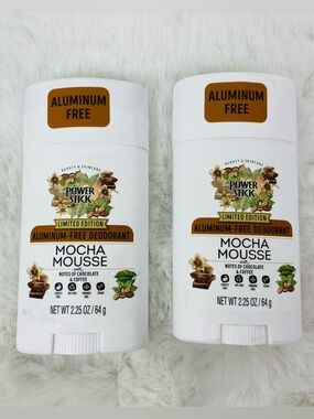 New two pack Power Stick Mocha Mousse Aluminum-Free Deodorant (Limited Edition)
